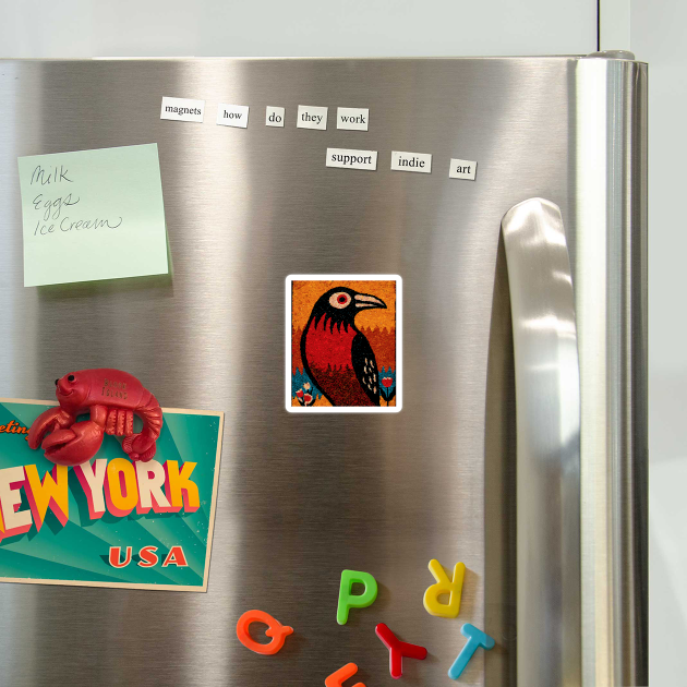 Folk Art Crow | The Autumnal Raven Tapestry by TuncGK